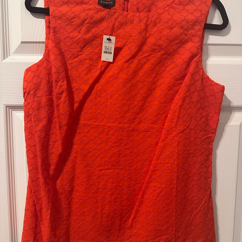 Talbots Orange Tank Top Sleeveless Fitted